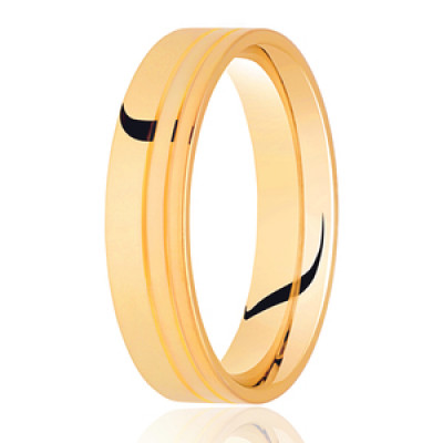 Image of Yellow Gold Diamond Cut Flat Court