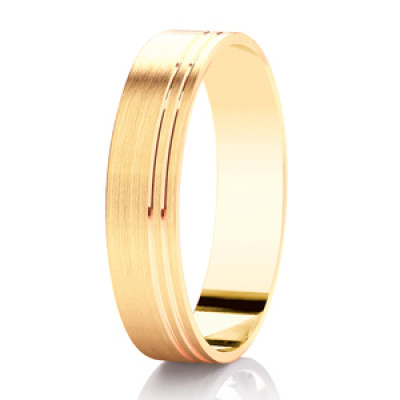 Image of Yellow Gold Diamond Cut Flat Court