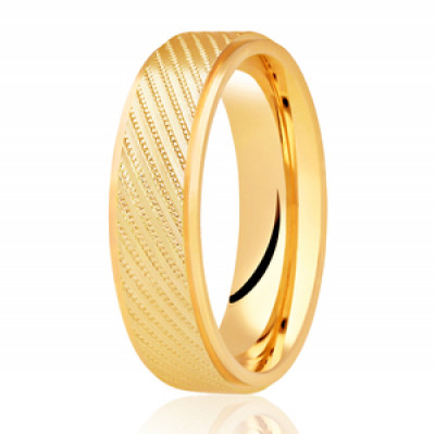 Image of Yellow Gold Diamond Cut Flat Court