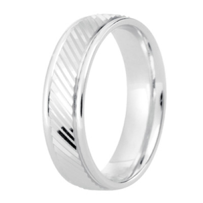 Image of White Gold Diamond Cut Flat Court