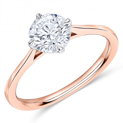 Round Brilliant Solitaire with Plain Shoulders Engagement Ring Metal Image