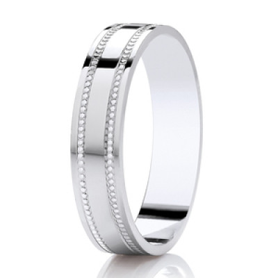 Image of White Gold Diamond Cut Flat Court