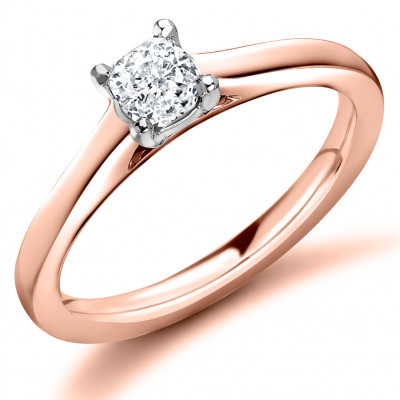 Cushion Cut Solitaire with Plain Shoulders Engagement Ring Metal Image