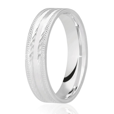Image of White Gold Diamond Cut Flat Court