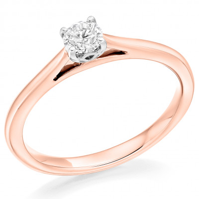 Round Brilliant Solitaire with Plain Shoulders Engagement Ring Metal Image
