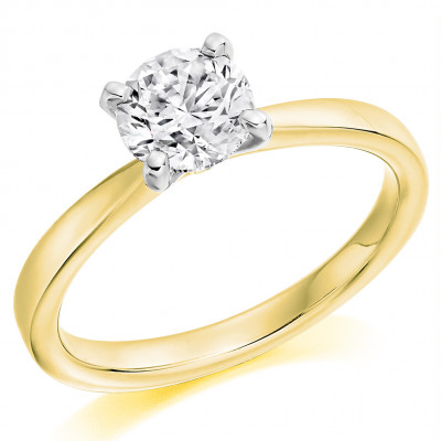 Round Brilliant Solitaire with Plain Shoulders Engagement Ring Metal Image