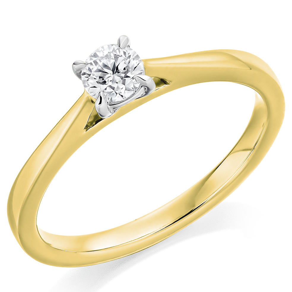 Round Brilliant Solitaire with Plain Shoulders Engagement Ring Image
