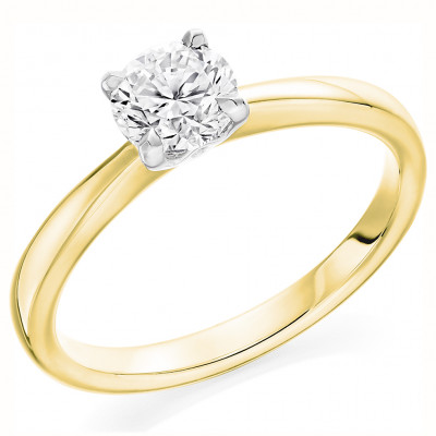 Round Brilliant Solitaire with Plain Shoulders Engagement Ring Metal Image