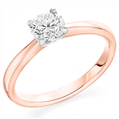 Round Brilliant Solitaire with Plain Shoulders Engagement Ring Metal Image