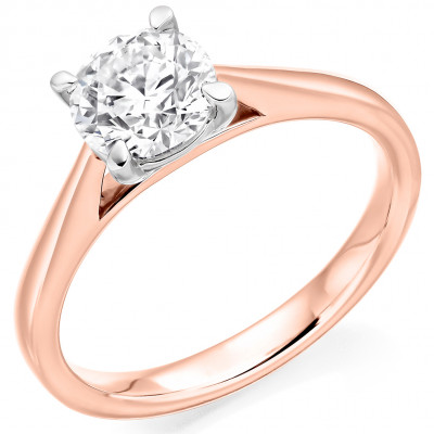 Round Brilliant Solitaire with Plain Shoulders Engagement Ring Metal Image