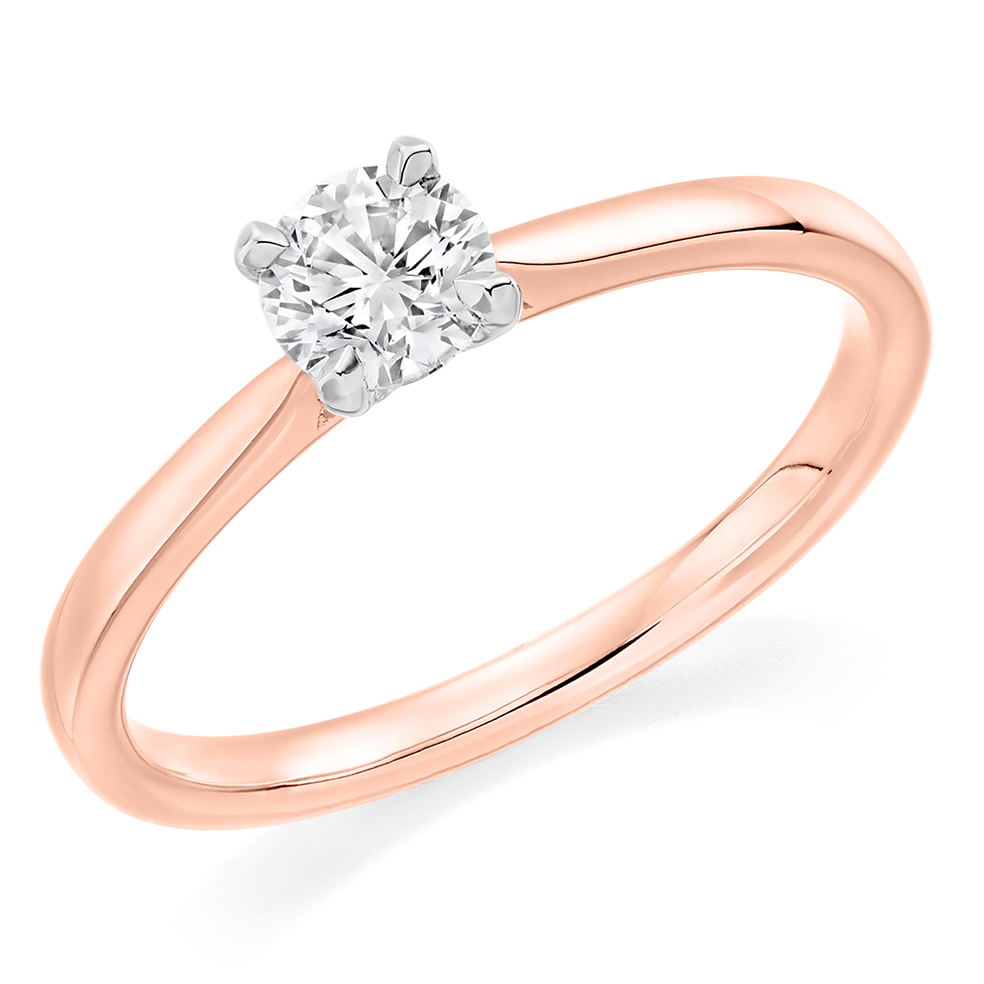 Round Brilliant Solitaire with Plain Shoulders Engagement Ring Image