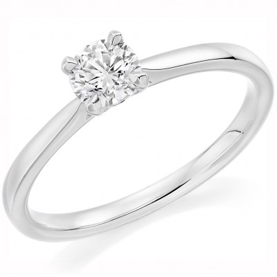 Round Brilliant Solitaire with Plain Shoulders Engagement Ring Metal Image