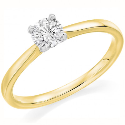 Round Brilliant Solitaire with Plain Shoulders Engagement Ring Metal Image
