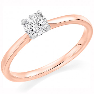 Round Brilliant Solitaire with Plain Shoulders Engagement Ring Metal Image