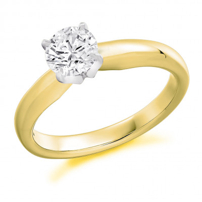 Round Brilliant Solitaire with Plain Shoulders Engagement Ring Metal Image