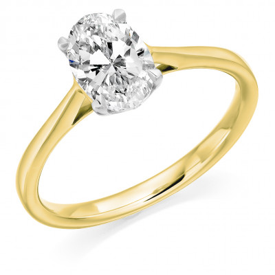 Oval Cut Solitaire with Plain Shoulders Engagement Ring Metal Image