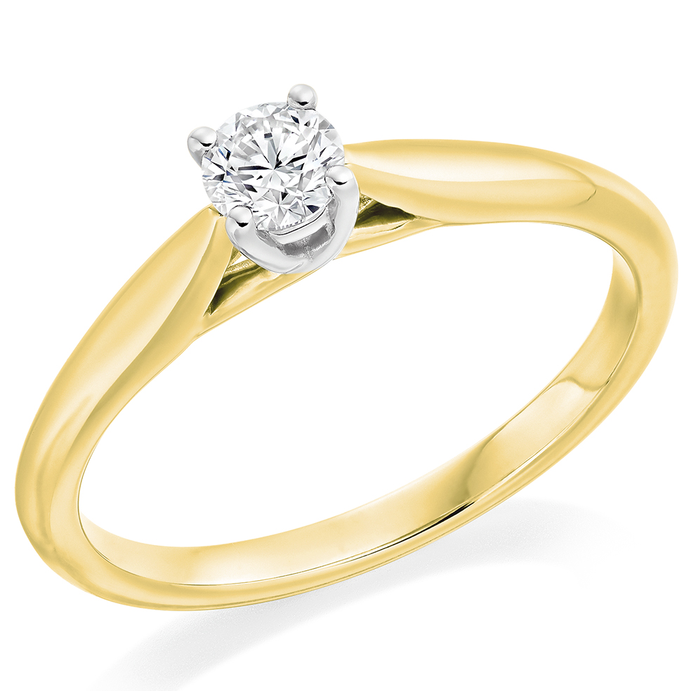 Round Brilliant Solitaire with Plain Shoulders Engagement Ring Image