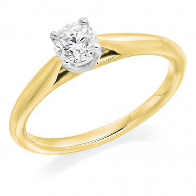 Round Brilliant Solitaire with Plain Shoulders Engagement Ring Metal Image