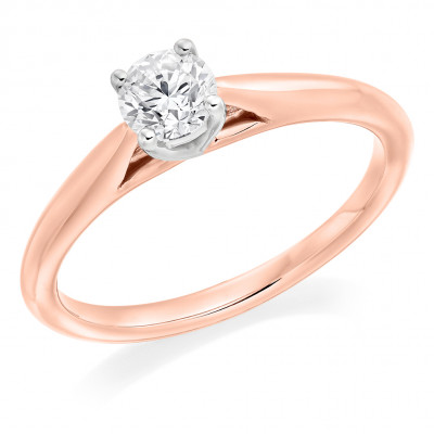 Round Brilliant Solitaire with Plain Shoulders Engagement Ring Metal Image