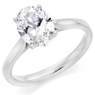 Oval Cut Solitaire with Plain Shoulders Engagement Ring Metal Image