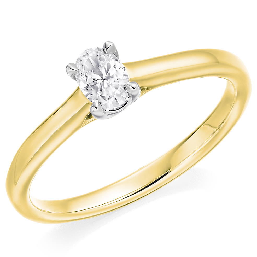 Oval Cut Solitaire with Plain Shoulders Engagement Ring Image