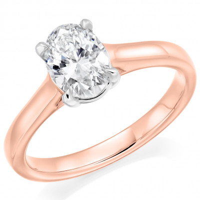 Oval Cut Solitaire with Plain Shoulders Engagement Ring Metal Image