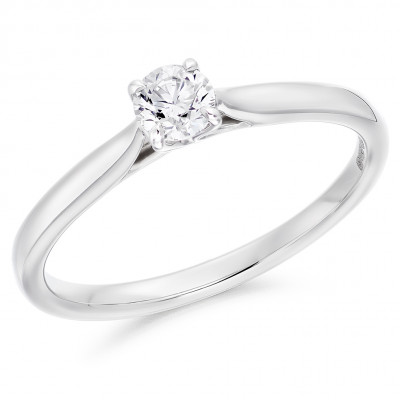 Round Brilliant Solitaire with Plain Shoulders Engagement Ring Metal Image