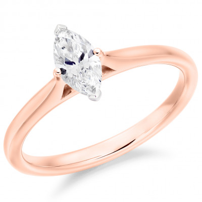 Marquise Cut Solitaire with Plain Shoulders Engagement Ring Metal Image