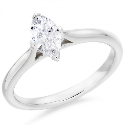 Marquise Cut Solitaire with Plain Shoulders Engagement Ring Metal Image