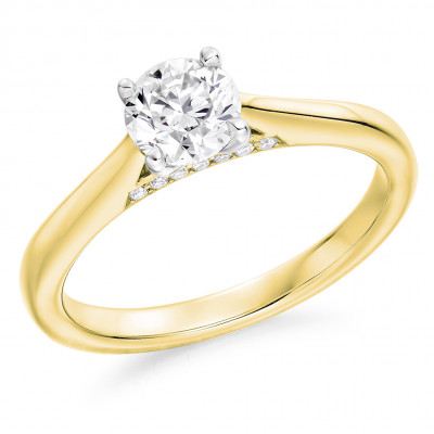 Round Brilliant Solitaire with Plain Shoulders Engagement Ring Metal Image