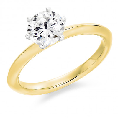 Round Brilliant Solitaire with Plain Shoulders Engagement Ring Metal Image
