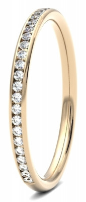 Image of Yellow Gold Diamond Set Round Brilliant Cut, Channel Set