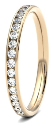 Image of Yellow Gold Diamond Set Round Brilliant Cut, Channel Set