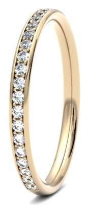 Image of Yellow Gold Diamond Set Round Brilliant Cut, Grain Channel