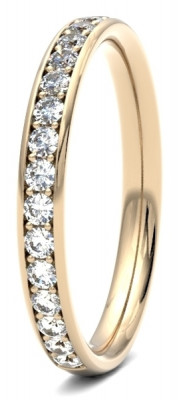 Image of Yellow Gold Diamond Set Round Brilliant Cut, Grain Channel