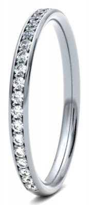 Image of White Gold Diamond Set Round Brilliant Cut, Grain Channel