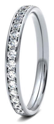 Image of White Gold Diamond Set Round Brilliant Cut, Grain Channel