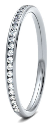 Image of White Gold Diamond Set Round Brilliant Cut, Channel Set