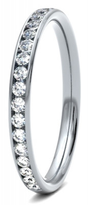 Image of White Gold Diamond Set Round Brilliant Cut, Channel Set