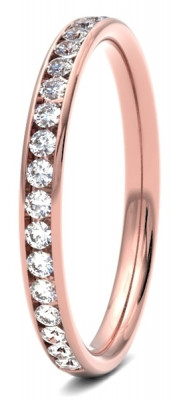 Image of Rose Gold Diamond Set Round Brilliant Cut, Channel Set