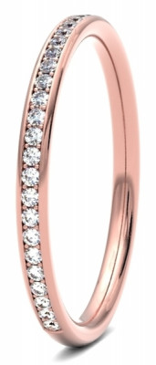 Image of Rose Gold Diamond Set Round Brilliant Cut, Grain Channel