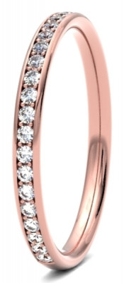 Image of Rose Gold Diamond Set Round Brilliant Cut, Grain Channel