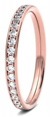 Image of Rose Gold Diamond Set Round Brilliant Cut, Grain Channel