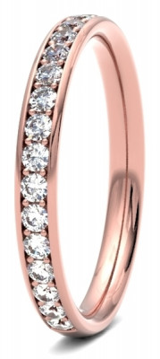 Image of Rose Gold Diamond Set Round Brilliant Cut, Grain Channel