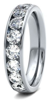 Image of Platinum Diamond Set Round Brilliant Cut, Channel Set