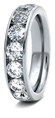 Image of Platinum Diamond Set Round Brilliant Cut, Channel Set