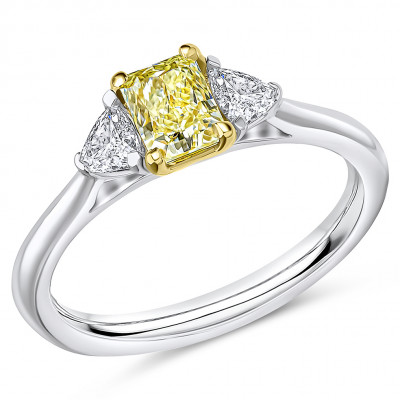 Radiant Cut Trilogy Set with Plain Shoulders  Trilogy Ring Metal Image