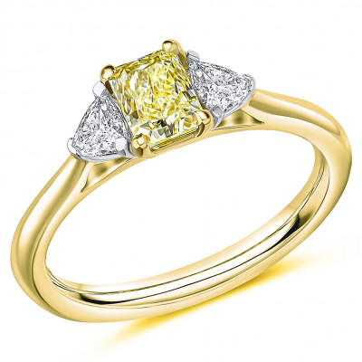 Radiant Cut Trilogy Set with Plain Shoulders  Trilogy Ring Metal Image