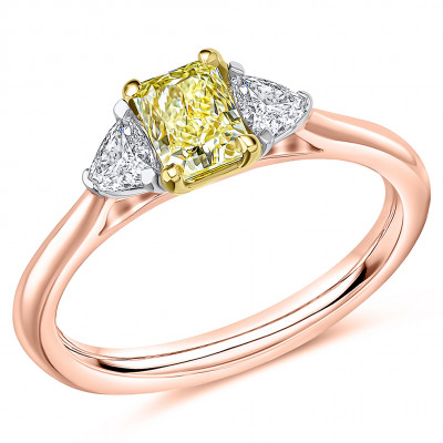 Radiant Cut Trilogy Set with Plain Shoulders  Trilogy Ring Metal Image