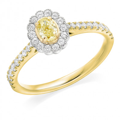 Oval Cut Halo with Diamond Set Shoulders Engagement Ring Metal Image